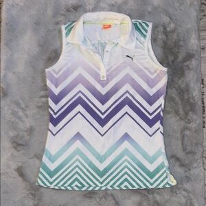 PUMA Golf Sleeveless Polo Graphic Tank Top